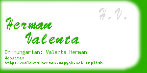 herman valenta business card